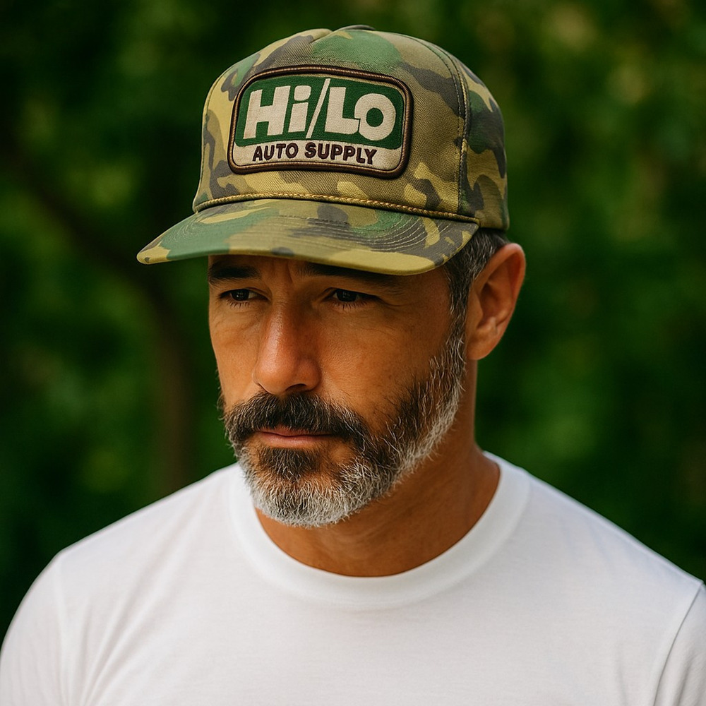 Vintage Hi/Lo Auto Supply Rope Camo Camouflage Snapback Trucker Cap Hat Mohr's